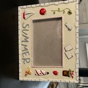 Summer Themed Cream Photo Frame
